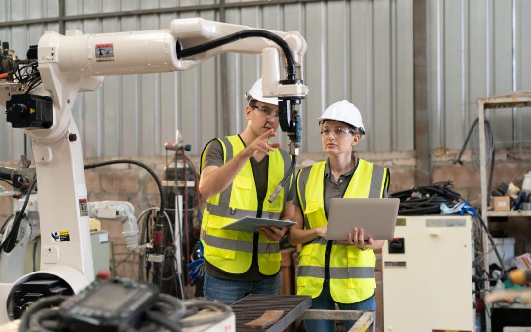 Arbeiter kontrollieren Software Steuerung